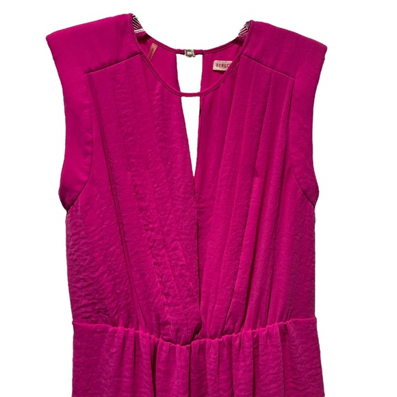 Rebecca Taylor Hot Pink Deep-V Chiffon Dress - Picture 6 of 12